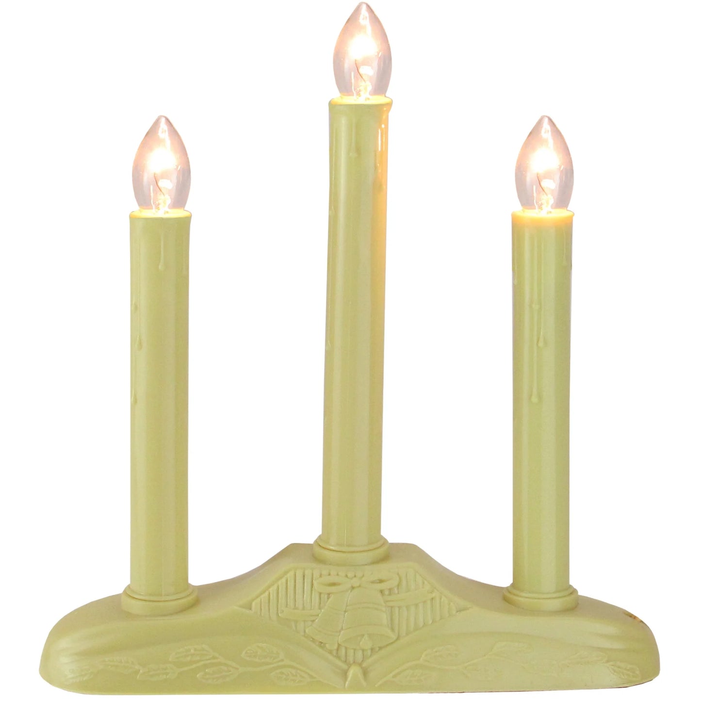 Triple Light Candolier with Bell Base Christmas Candle Lamp - 9.5"