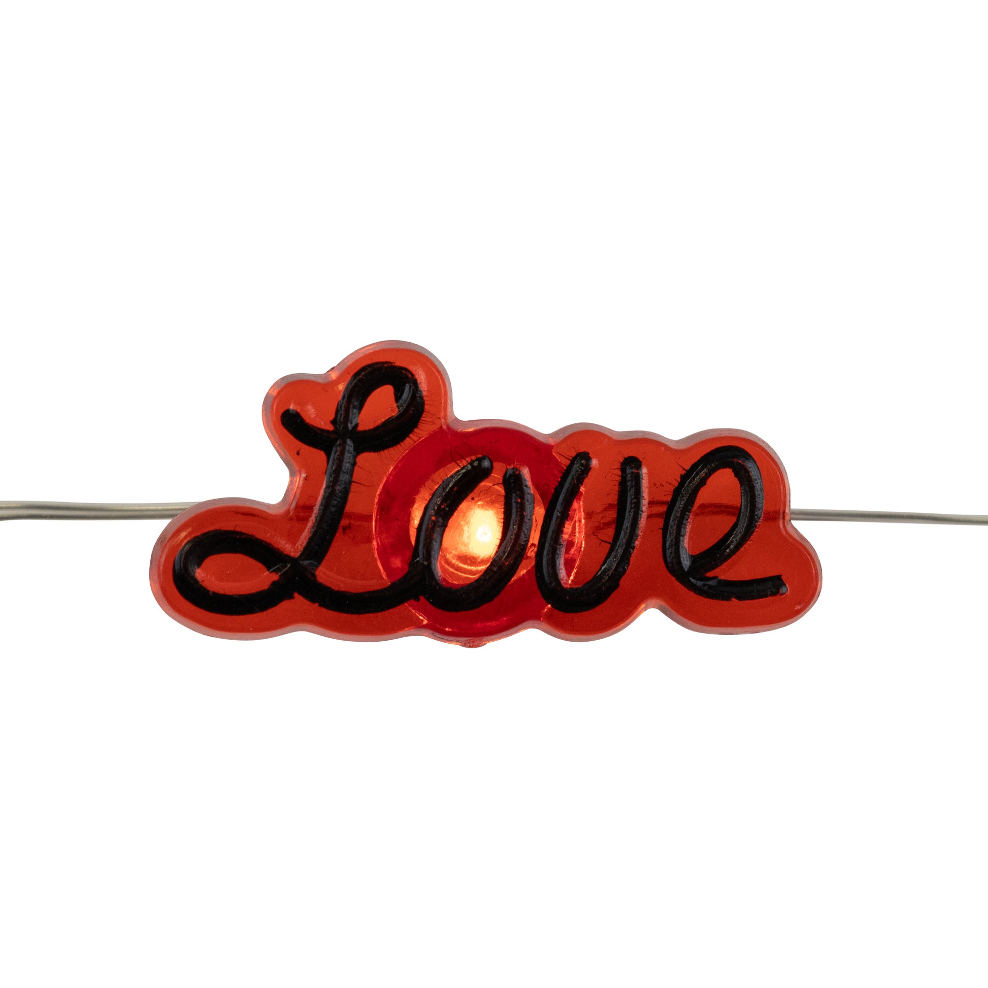 20-Count Red Valentine'S Day Love and Heart LED Fairy Lights, 6.25Ft, Copper Wire