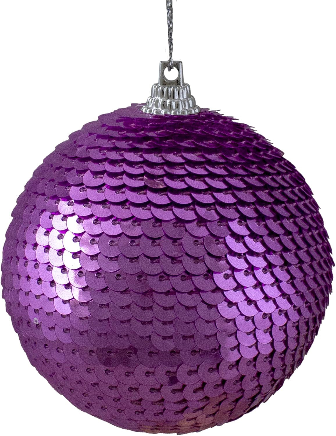 3" Magenta Pink Sequin Shatterproof Ball Christmas Ornament