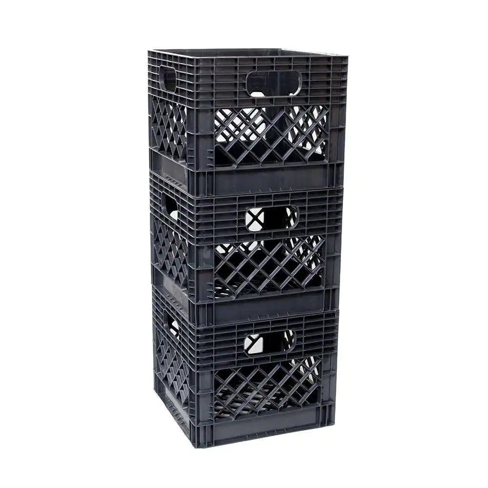 11 In. X 13 In. X 13 In. Black Milk Crate