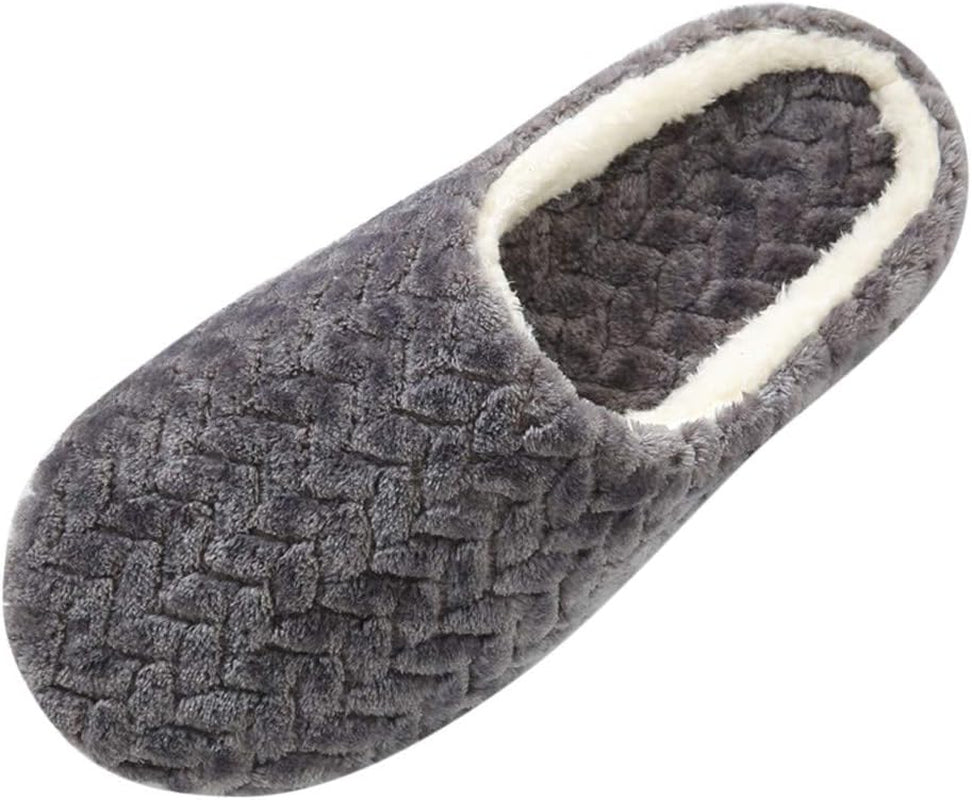 Cute Slippers Indoor-Rqwein Comfy Faux Fur Womens House Slipper Scuff Memory Foam Slip on Anti-Skid Sole