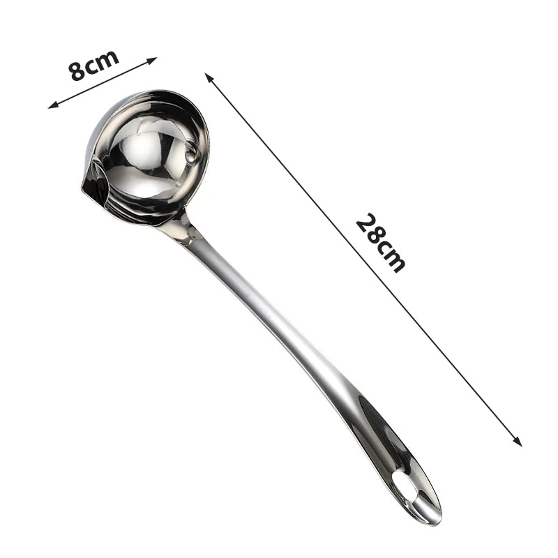 Stainless Steel Colander Spoon Soup Colander Kitchen Soup Gravy Oil Soup Fat Separator Ladles Skimmer Spoon Soup Colander