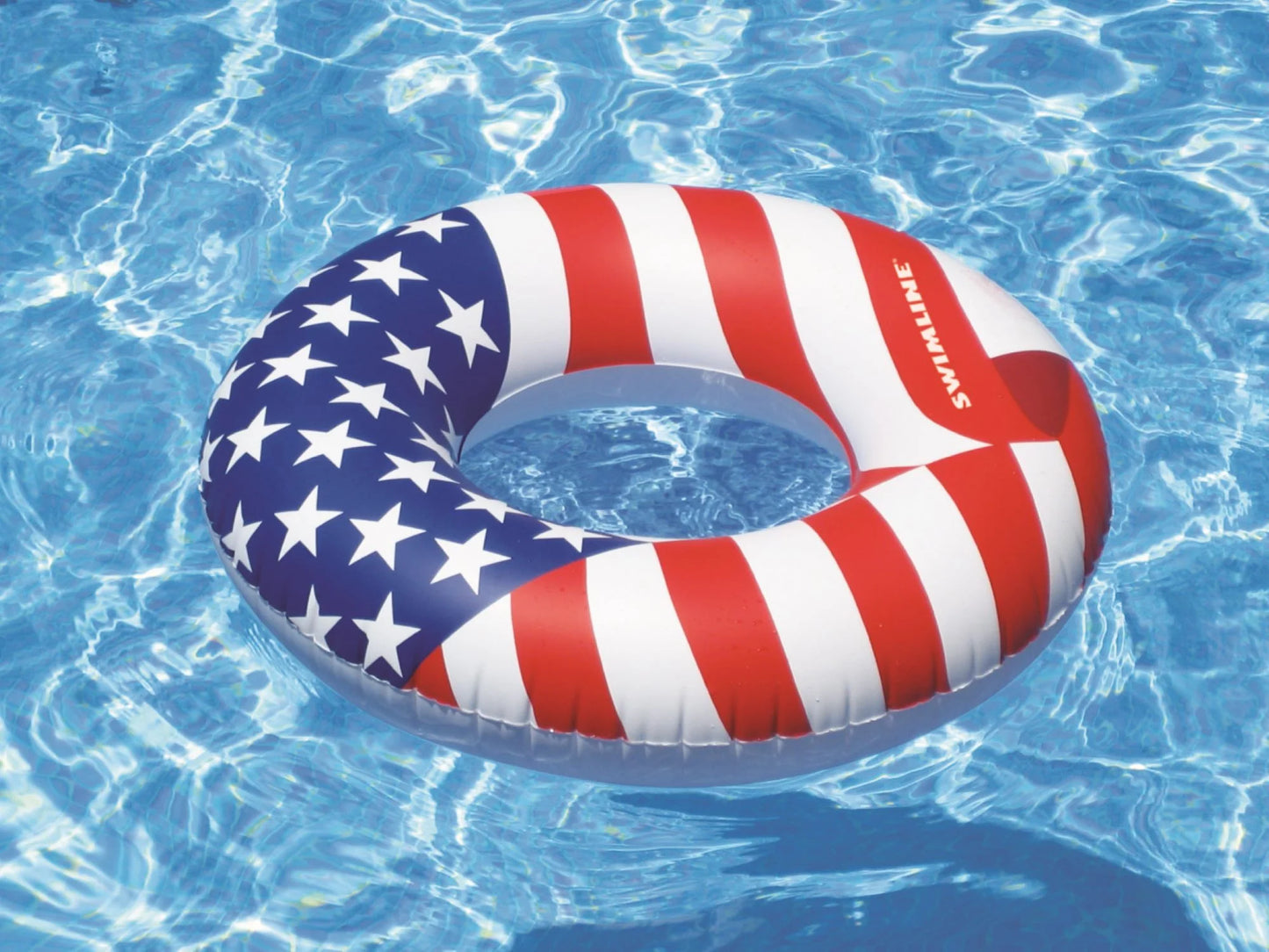 American Flag Inflatable Swimming Pool Inner Tube - 36" - Red and White