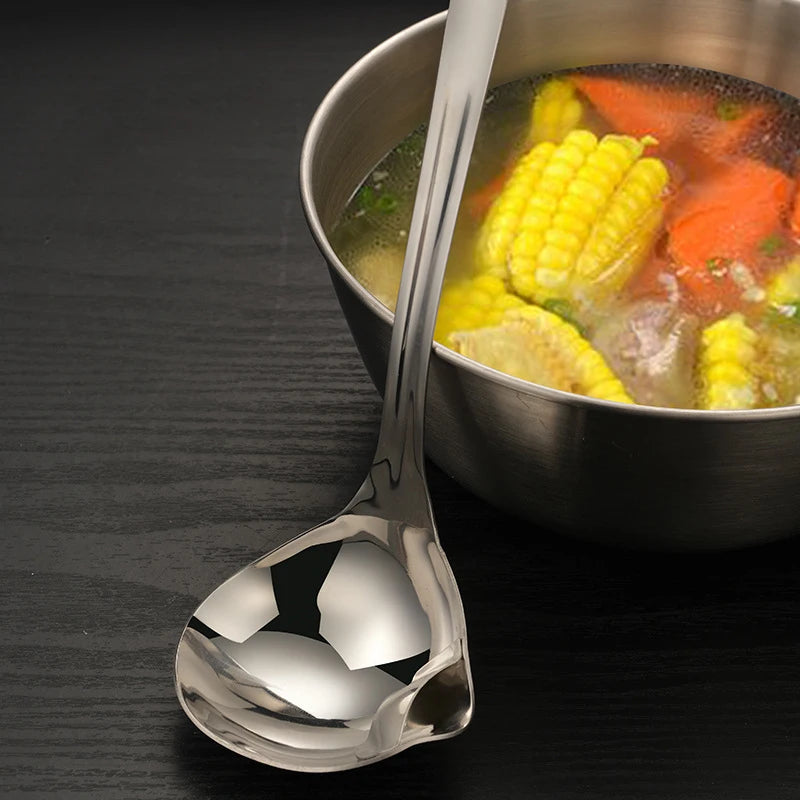 Stainless Steel Colander Spoon Soup Colander Kitchen Soup Gravy Oil Soup Fat Separator Ladles Skimmer Spoon Soup Colander