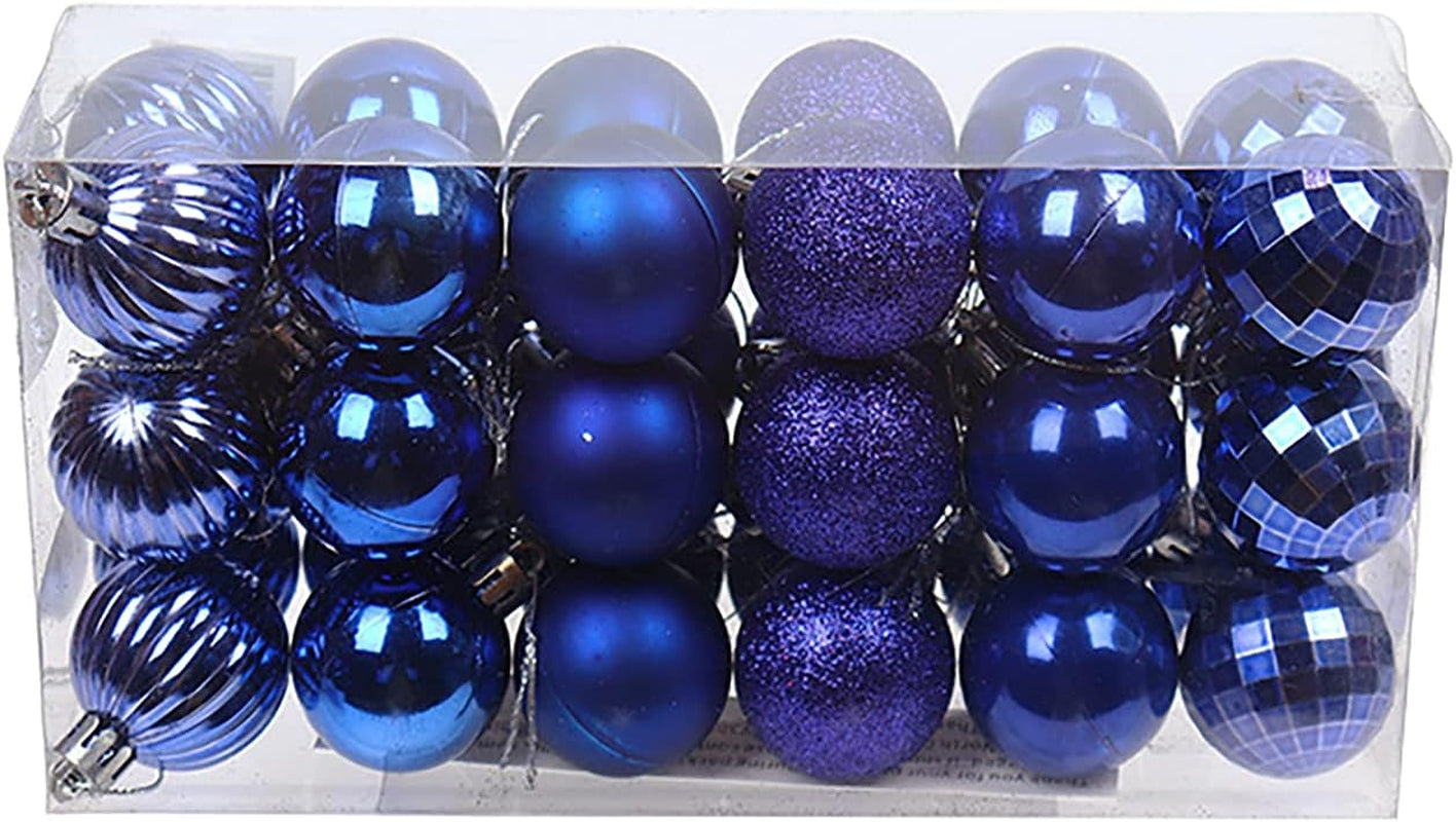 Christmas Ball Ornaments for Christams Decorations - 36 Pieces Hanging Ball Shatterproof Christmas Tree Decor Holiday Wedding Party Decoration Royal Blue