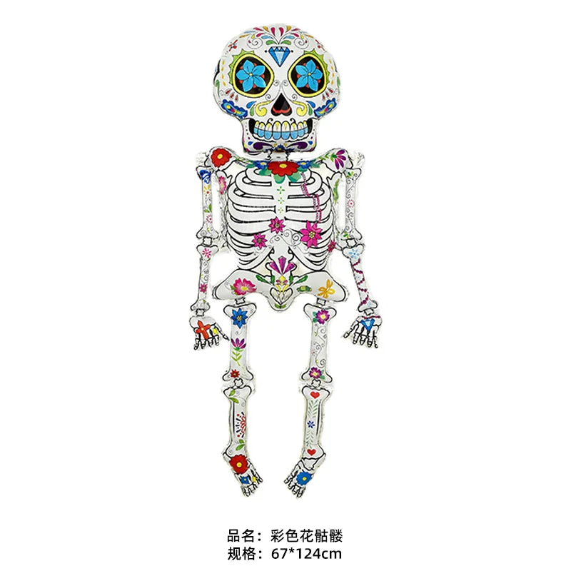 1Pc Large Halloween Skeleton Balloons Halloween Inflatables Outdoor Decorations Halloween Balloons Halloween Party Decorations