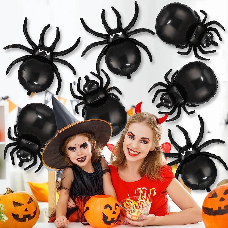 Halloween Spider Foil Balloons Halloween Balloon Black Spiders Airballoon Birthday Halloween Party Home Decorations Accessories