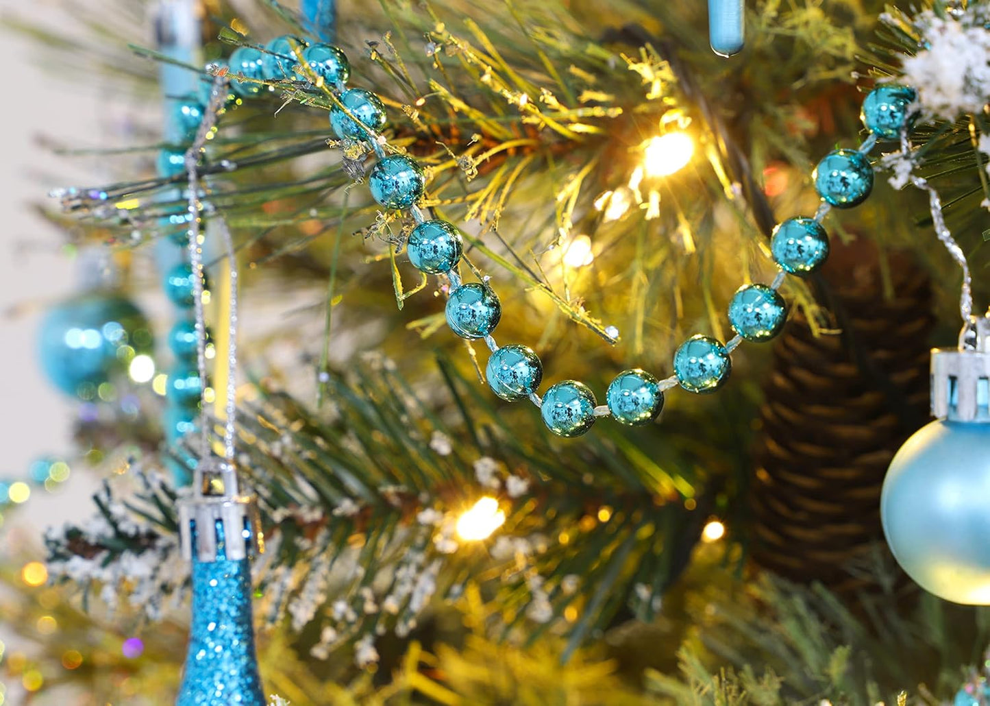 ® 9Ft Christmas Bead Chain - Christmas Bead Garlands - Christmas Ornaments (Turquoise)