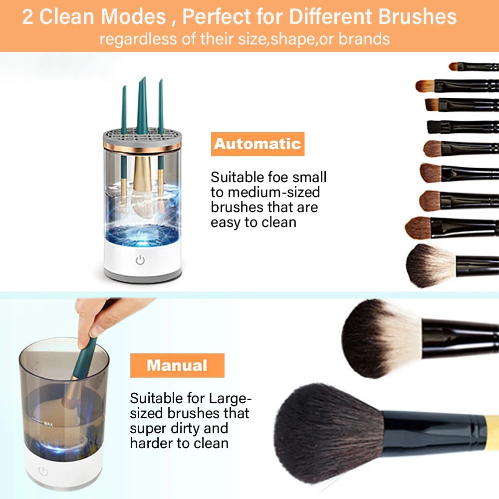 Makeup Brush Cleaner Automatic Electric Cosmetic Makeup Brush Cleaner USB Portable Makeup Brush Washing Machine Rotary Cleaning