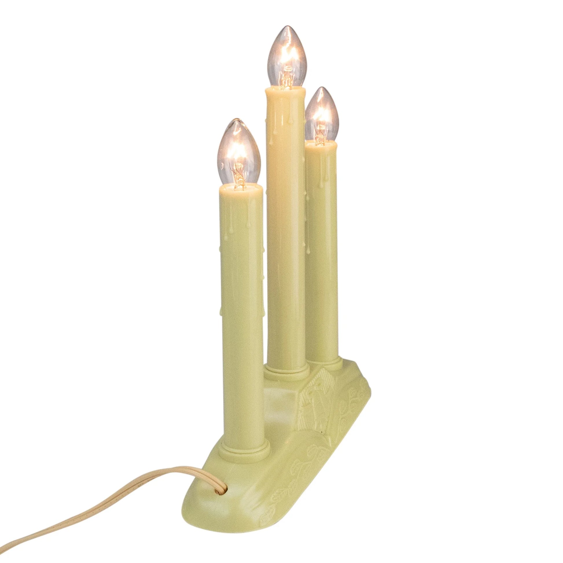 Triple Light Candolier with Bell Base Christmas Candle Lamp - 9.5"