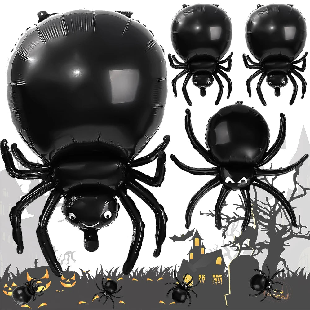 Halloween Spider Foil Balloons Halloween Balloon Black Spiders Airballoon Birthday Halloween Party Home Decorations Accessories