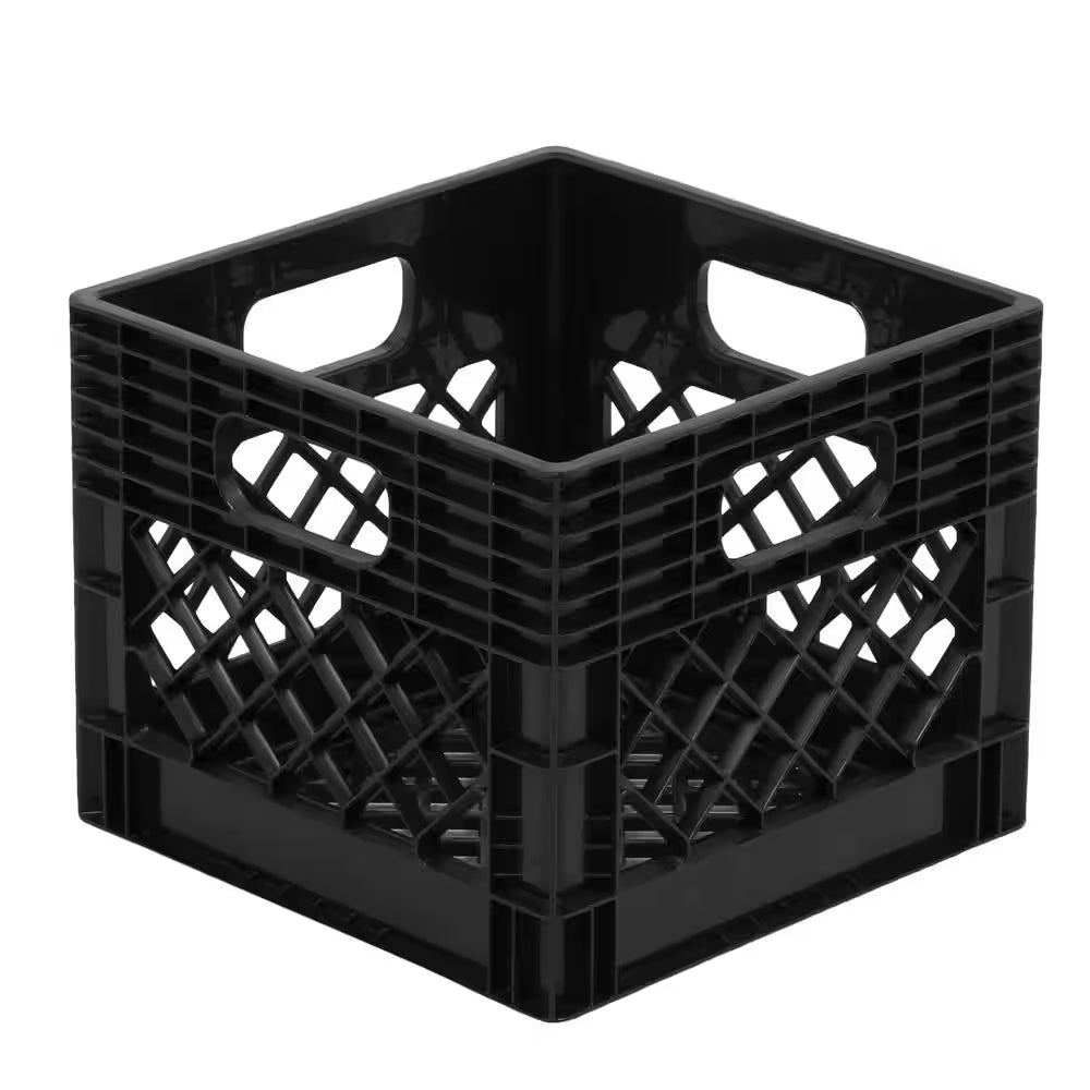 11 In. X 13 In. X 13 In. Black Milk Crate