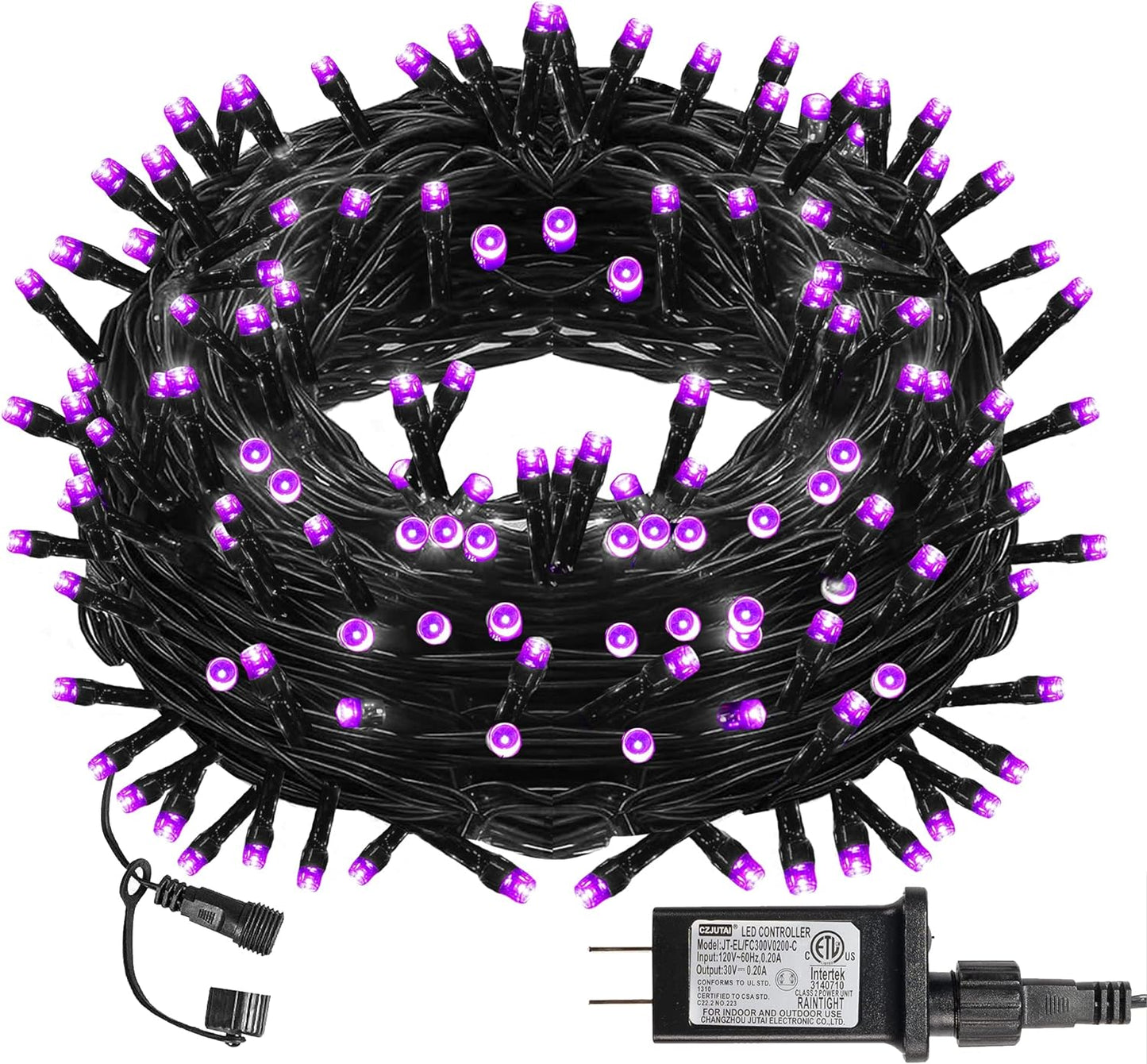 Halloween 300 LED String Lights, 100FT Connectable String Lights with 8 Lighting Modes, Halloween Decorations for Party Carnival Supplies, Indoor Outdoor Yard Garden Decor (Purple)